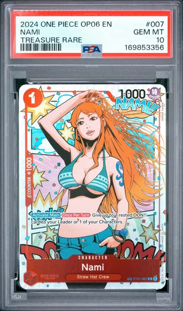 2024 ONE PIECE OP06-WINGS OF THE CAPTAIN TREASURE RARE #007 NAMI PSA 10