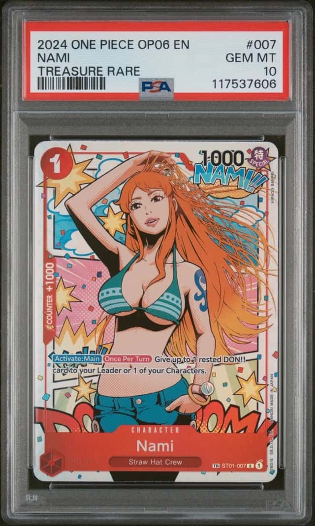 2024 ONE PIECE OP06-WINGS OF THE CAPTAIN TREASURE RARE #007 NAMI PSA 10
