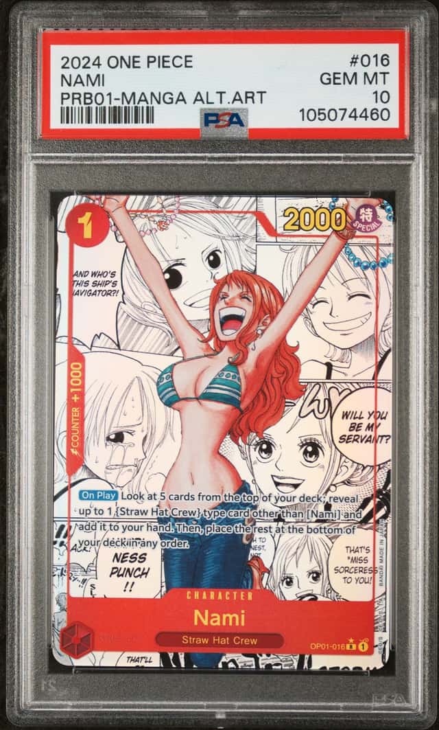 2024 One Piece The Best Nami Rare Manga Alt Art #OP01-016 PSA 10 GEM MINT