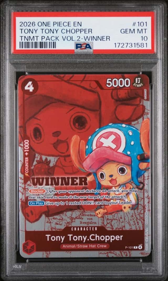 2026 ONE PIECE TOURNAMENT PACK VOL.2 WINNER #101 TONY TONY CHOPPER PSA 10
