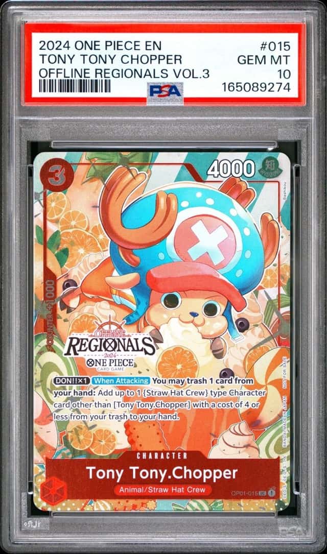 2024 One Piece Offline Regionals Pack Vol. 3 #OP01-015 Tony Tony Chopper PSA 10