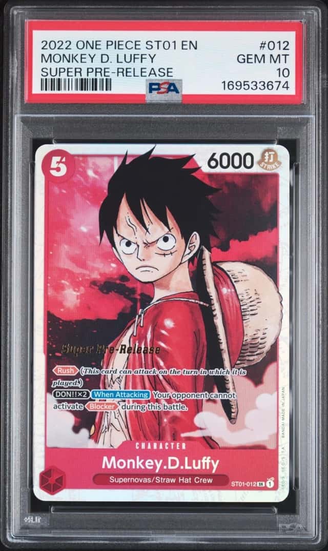 2022 ONE PIECE STARTER DECK ST01-STRAW HAT CREW #012 MONKEY D. LUFFY PSA 10