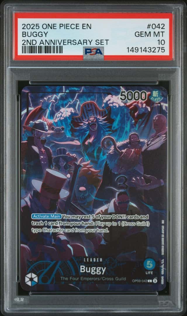 2024 One Piece 2nd Anniversary Buggy Leader #OP09-042 PSA 10 GEM MINT (75)