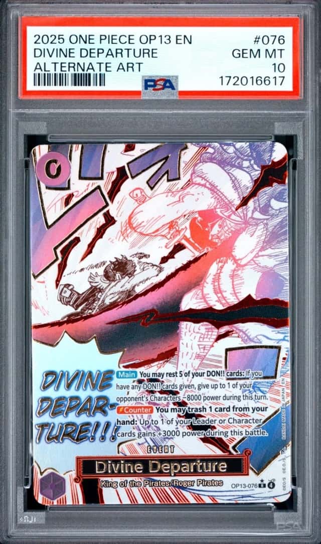 2025 One Piece Op13-Carrying On His Will #076 Divine Departure PSA 10