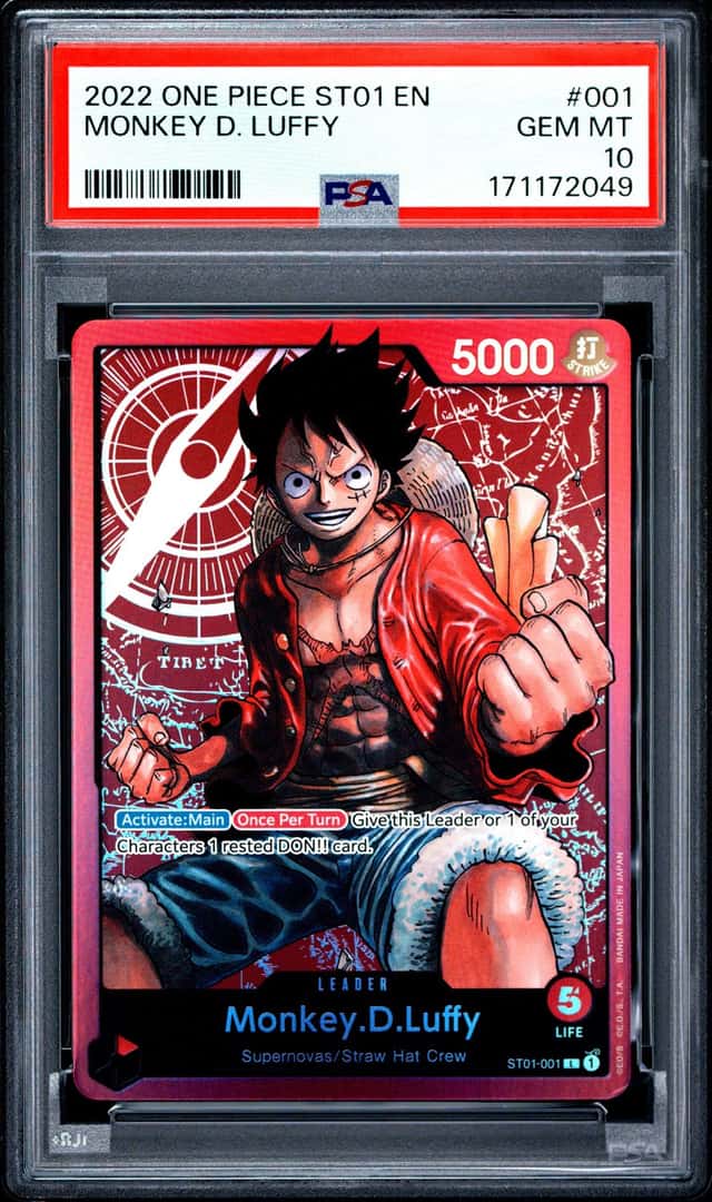 2022 One Piece ST01 En #001 Monkey D. Luffy PSA 10 GEM MINT