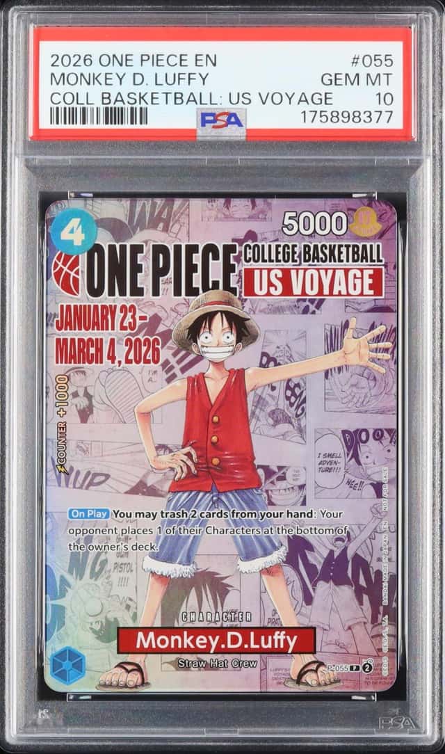 2026 One Piece Monkey D. Luffy P Coll Basketball: US Voyage #055 PSA 10