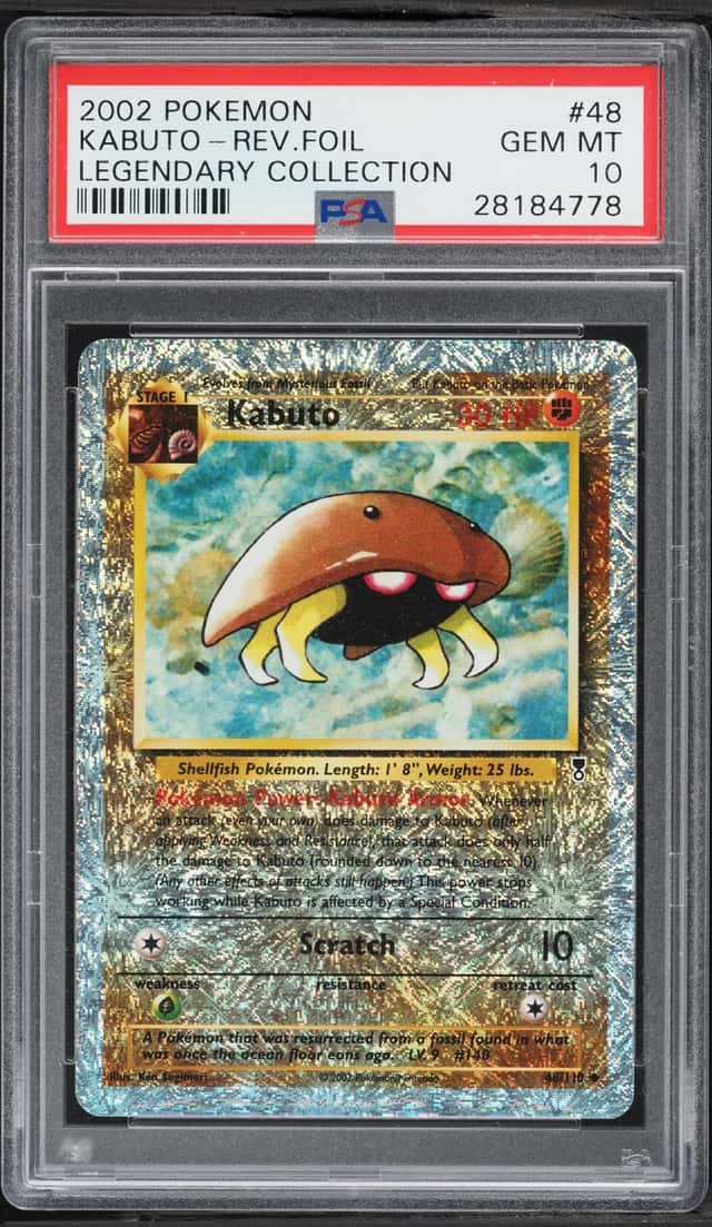 2002 Pokemon Legendary Collection Reverse Holo Kabuto #48 PSA 10 GEM MINT