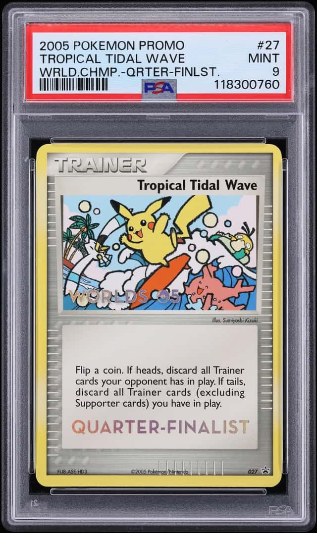 2005 Pokemon Promo World Championships Quarter Finalist Tropical Tidal Wave #27 PSA 9 MINT