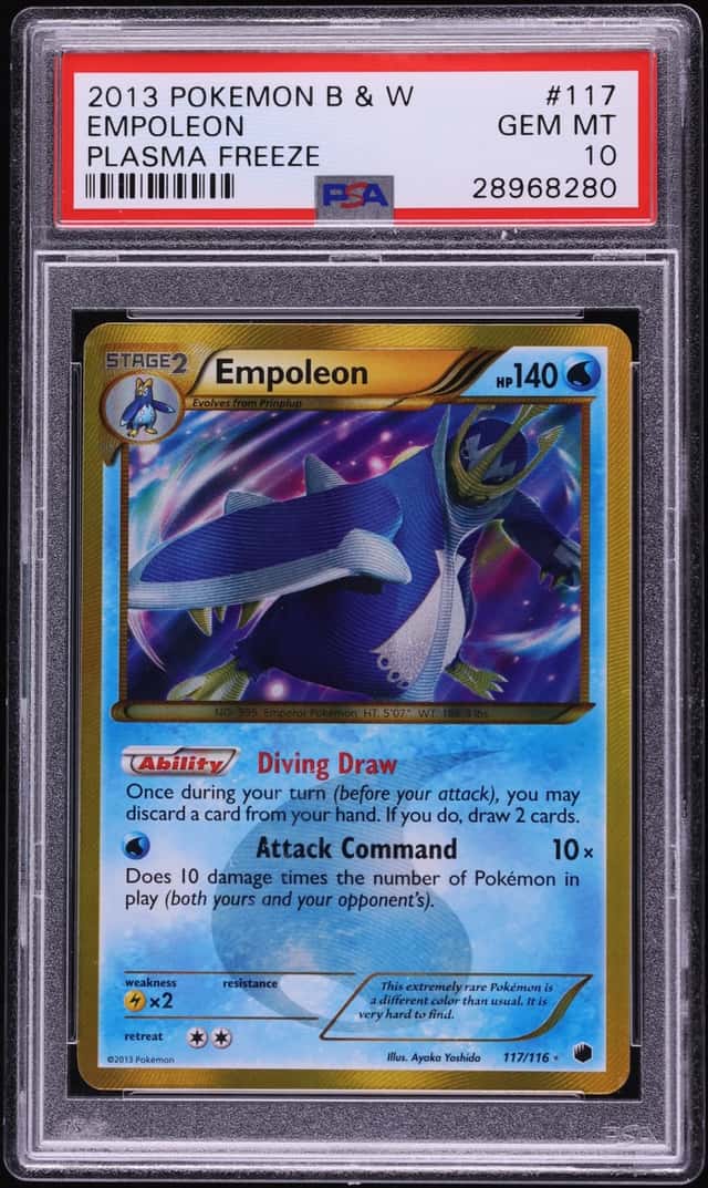 2013 Pokemon Black & White Plasma Freeze Holo Empoleon #117 PSA 10 GEM MINT