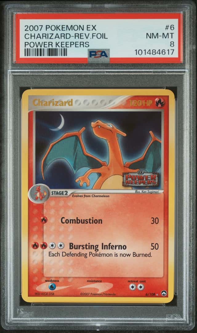 2007 Pokemon EX Power Keepers Reverse Holo Charizard #6 PSA 8 NM-MT