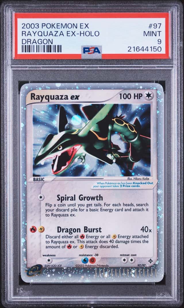 2003 Pokemon EX Dragon Holo Rayquaza EX #97 PSA 9 MINT