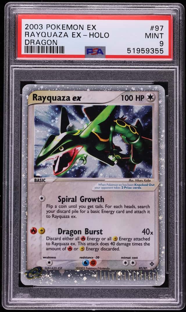 2003 Pokemon EX Dragon Holo Rayquaza EX #97 PSA 9 MINT