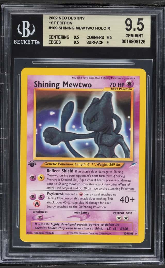 2002 Pokemon Neo Destiny 1st Edition Holo Shining Mewtwo #109 BGS 9.5 GEM MINT