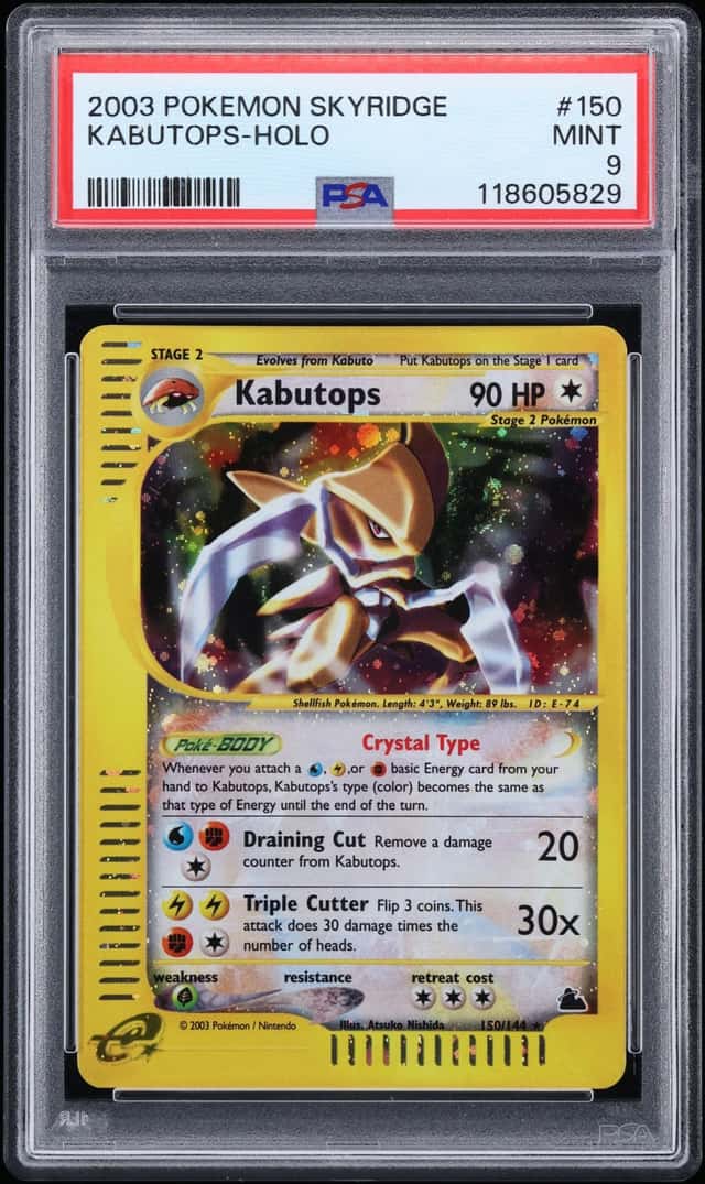 2003 Pokemon Skyridge Holo Crystal Kabutops #150 PSA 9 MINT