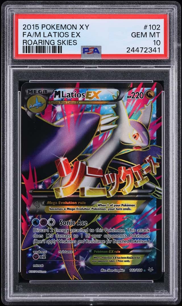 2015 Pokemon XY Roaring Skies Full Art M Latios EX #102 PSA 10 GEM MINT