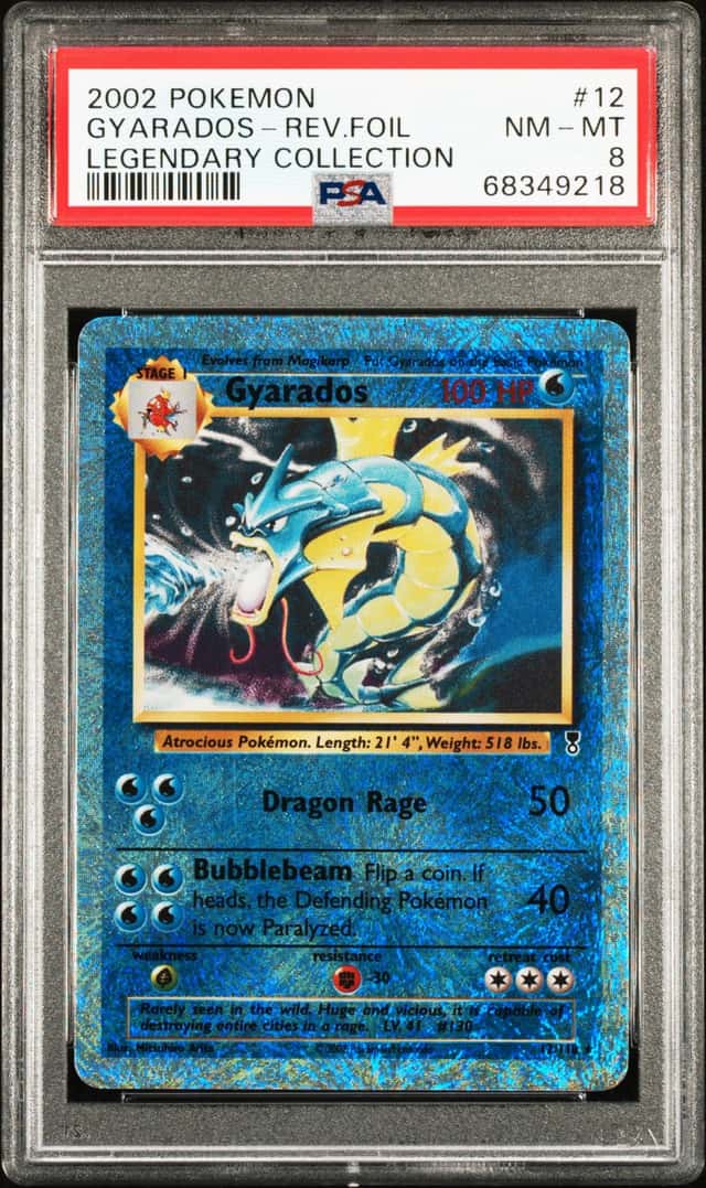 2002 Pokemon Legendary Collection Reverse Holo Gyarados #12 PSA 8 NM-MT