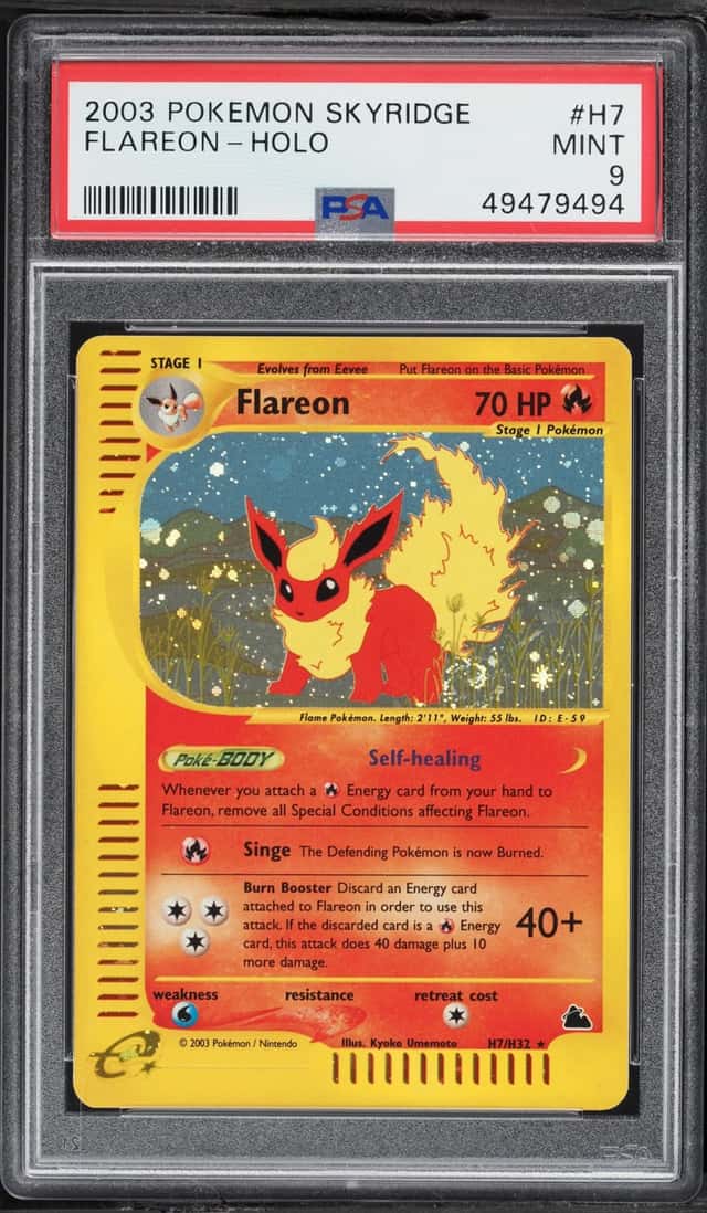 2003 Pokemon Skyridge Holo Flareon #H7 PSA 9 MINT
