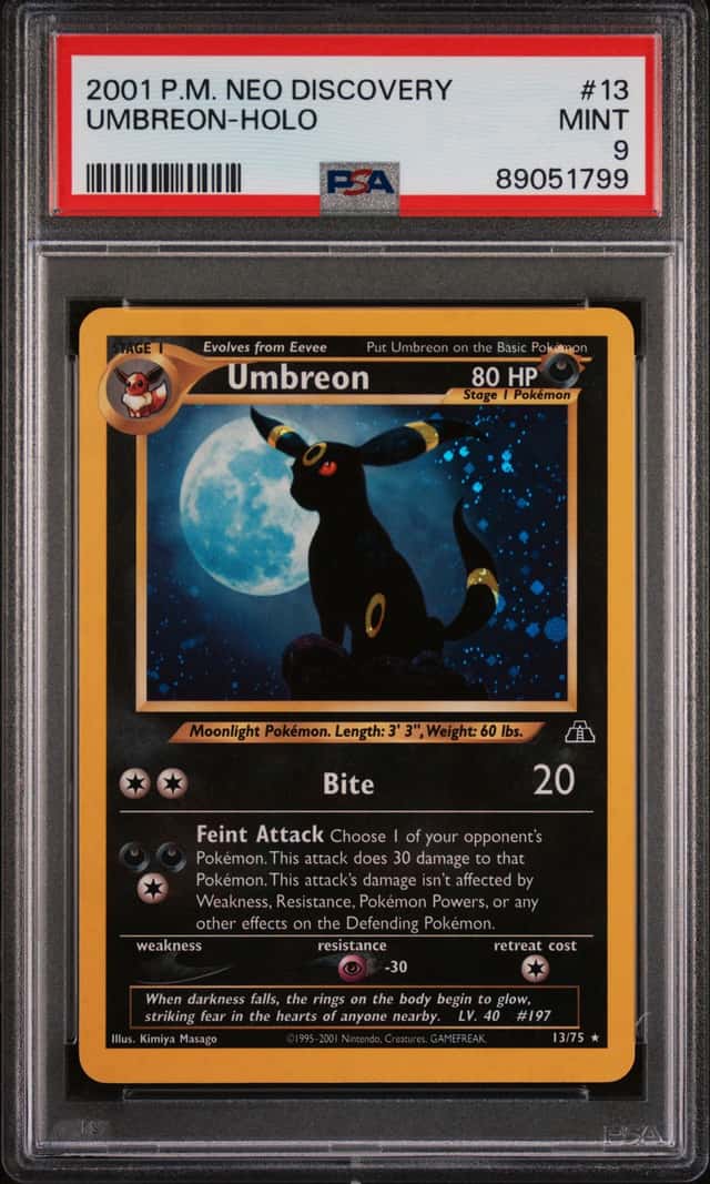 2001 Pokemon Neo Discovery Holo Umbreon #13 PSA 9 MINT
