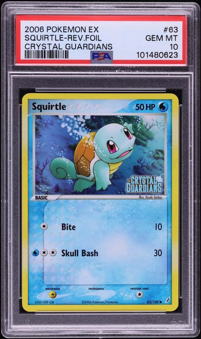 2006 Pokemon EX Crystal Guardians Reverse Holo Squirtle #63 PSA 10 GEM MINT
