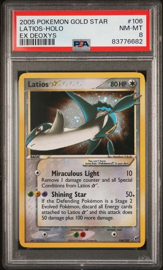 2005 Pokemon EX Deoxys Holo Latios Gold Star #106 PSA 8 NM-MT