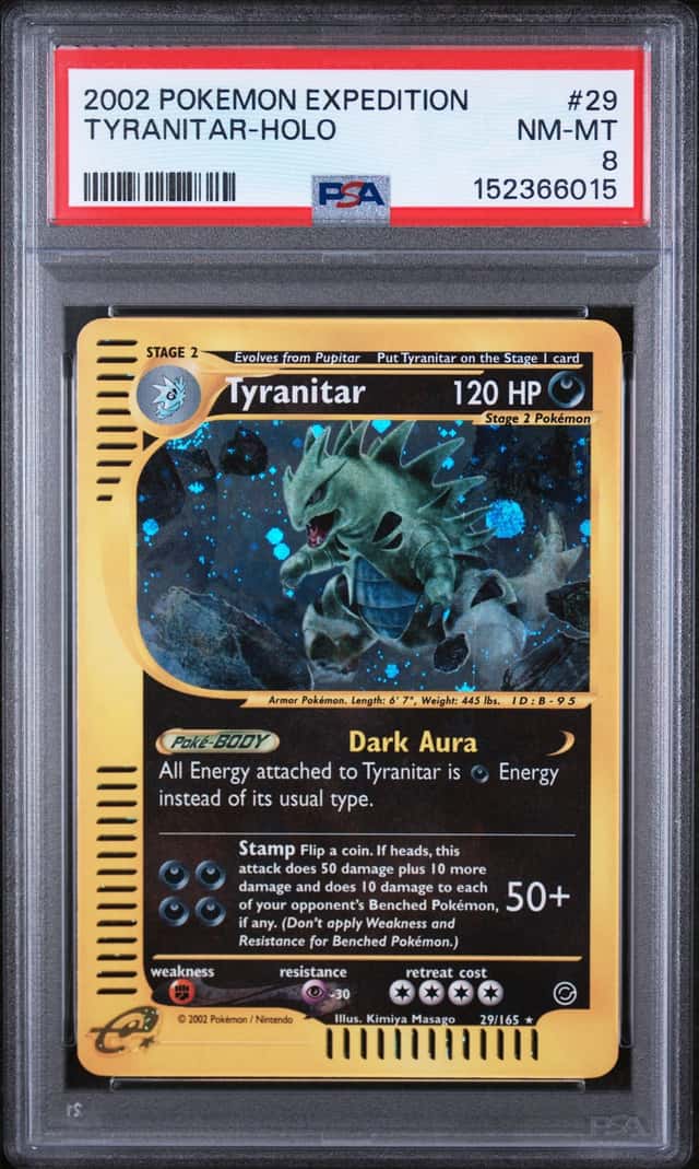 2002 Pokemon Expedition Holo Tyranitar #29 PSA 8 NM-MT