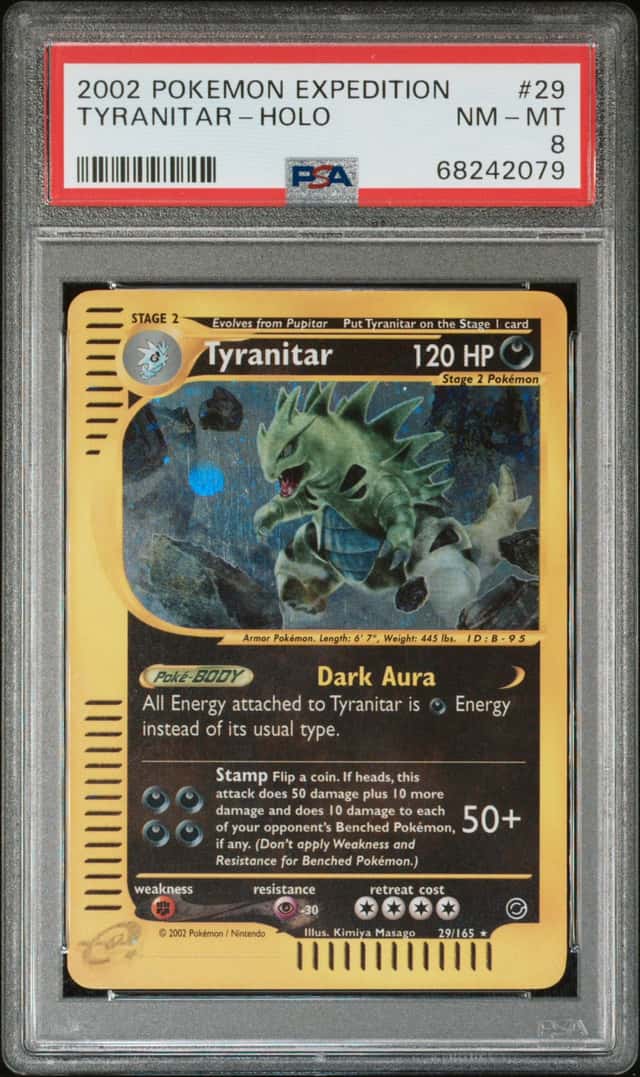 2002 Pokemon Expedition Holo Tyranitar #29 PSA 8 NM-MT