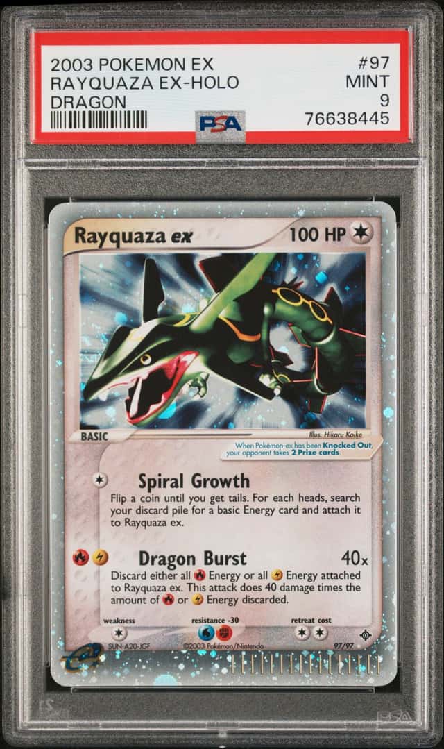 2003 Pokemon EX Dragon Holo Rayquaza Ex #97 PSA 9 MINT