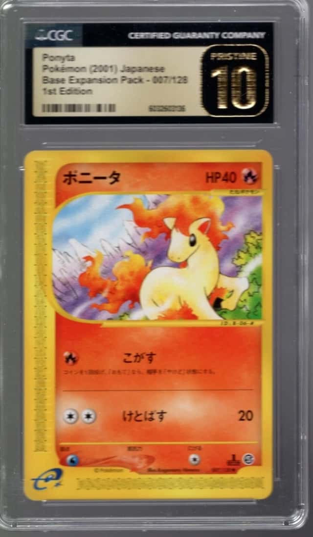 2001 Ponyta Pokemon Base Expansion Pack 1st Edition 7/128 Japanese CGC 10