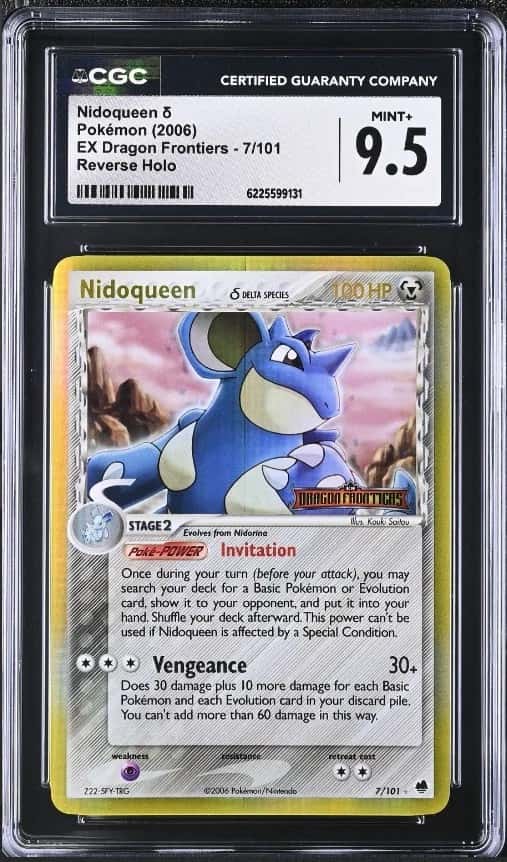 Pokémon Nidoqueen 2006 EX Dragon Frontiers #7/101 Reverse Holo CGC 9.5