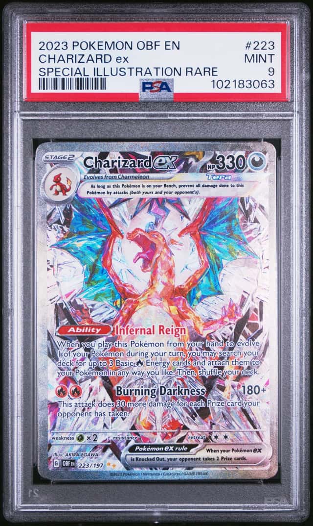 2023 POKEMON OBF EN-OBSIDIAN FLAMES SPECIAL ILLUSTRATION RARE CHARIZARD EX PSA 9