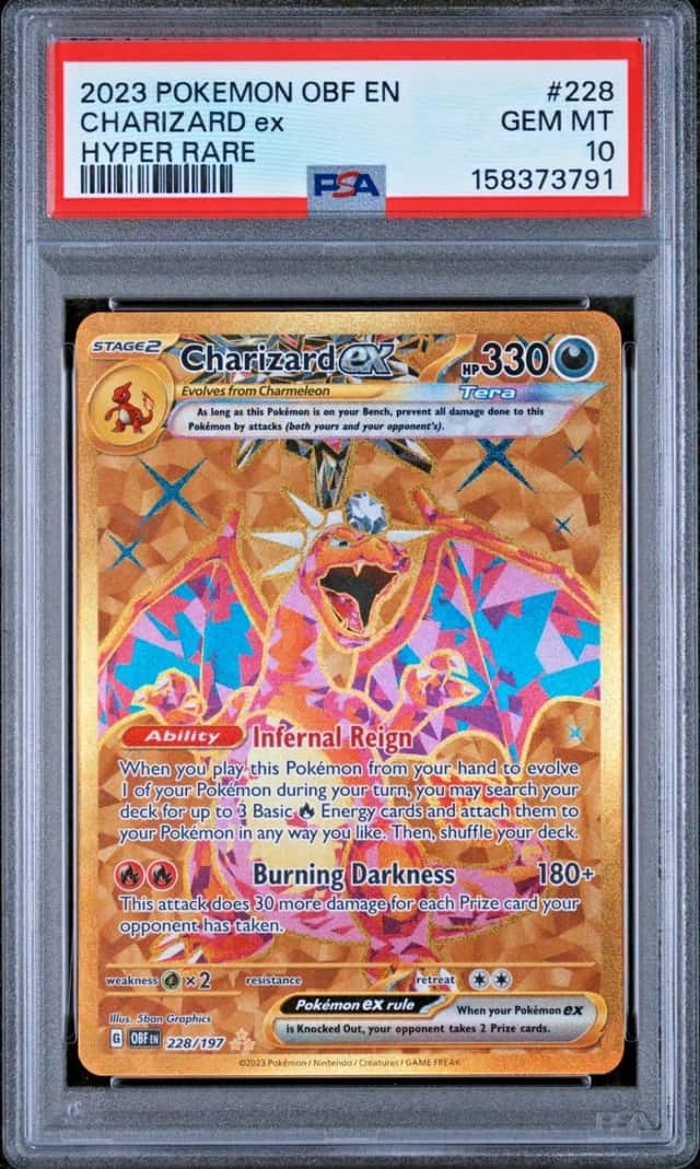 2023 POKEMON CHARIZARD ex HYPER RARE EN-OBSIDIAN FLAMES #228 PSA 10