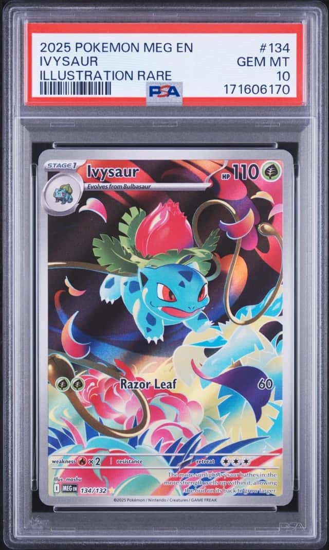 2025 POKEMON MEG EN-MEGA EVOLUTION ILLUSTRATION RARE #134 IVYSAUR PSA 10