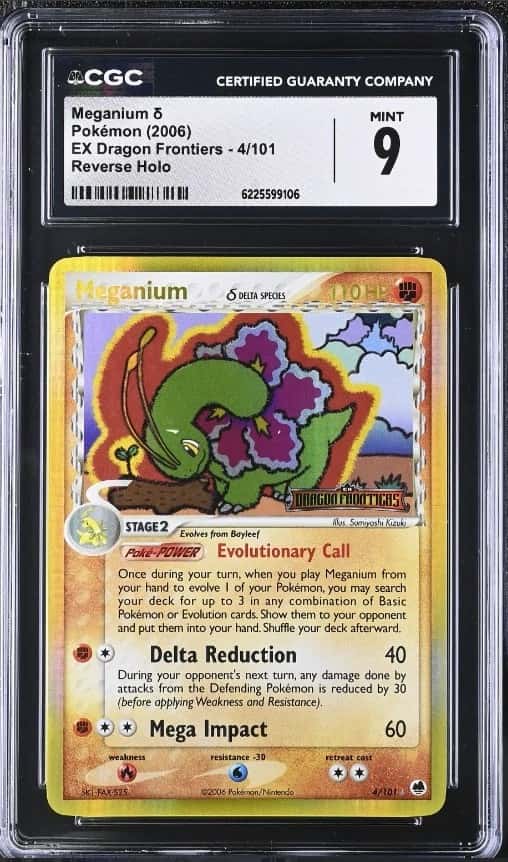Pokémon Meganium 2006 EX Dragon Frontiers #4/101 Reverse Holo CGC 9