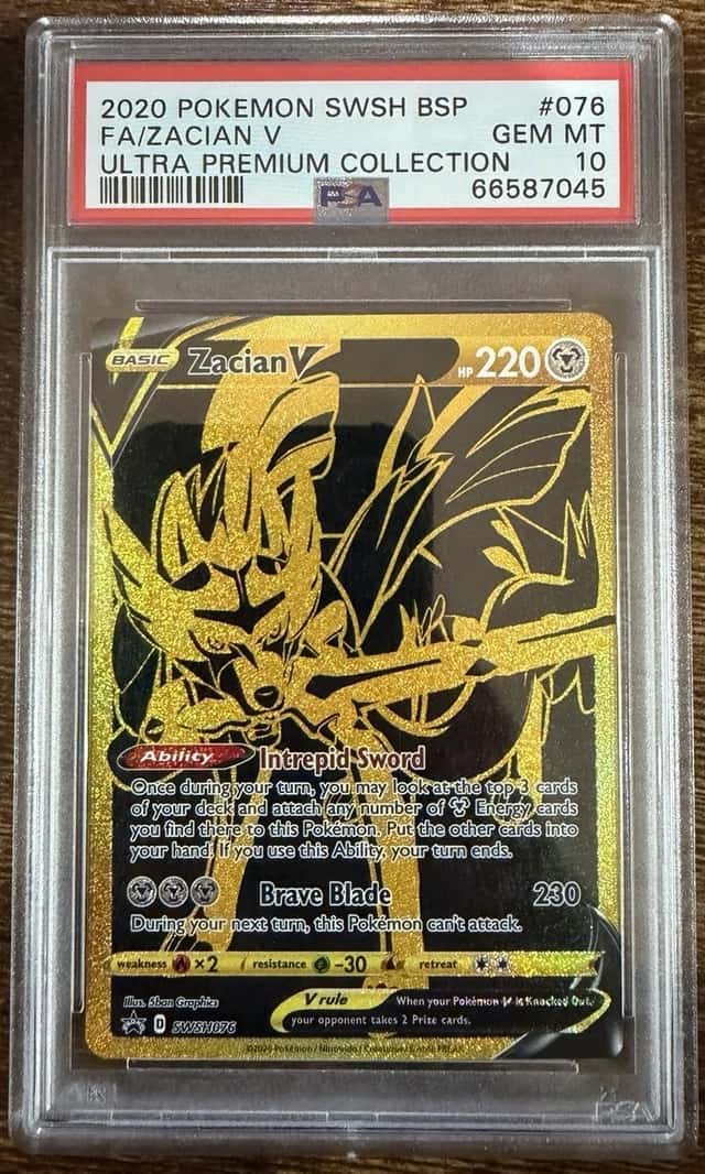 2020 POKEMON SWSH BLACK STAR PROMO #076 FULL ART/ZACIAN V PSA 10