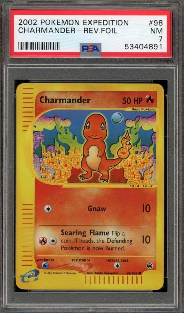 Pokemon Charmander Reverse Holo Expedition 98/165 PSA 7