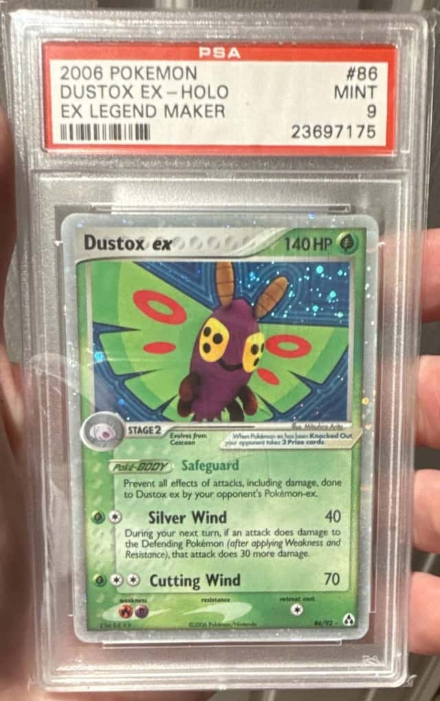 2006 Pokemon TCG Dustox ex 86/92 EX Legend Maker Holo Ultra Rare PSA 9
