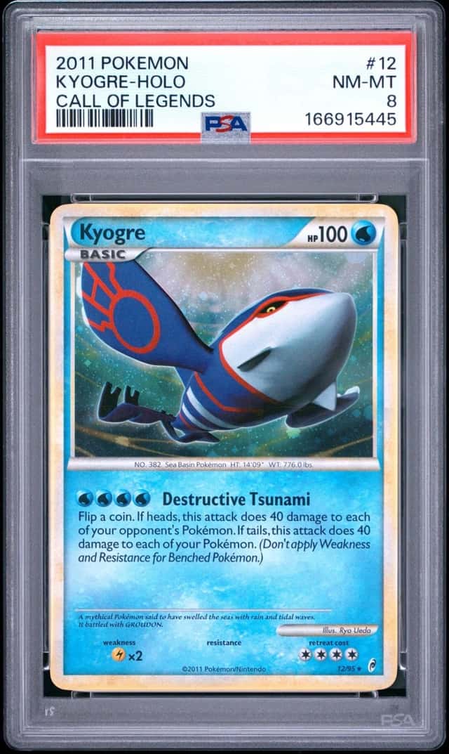 Pokemon Kyogre Holo Call Of Legends 12/95 PSA 8