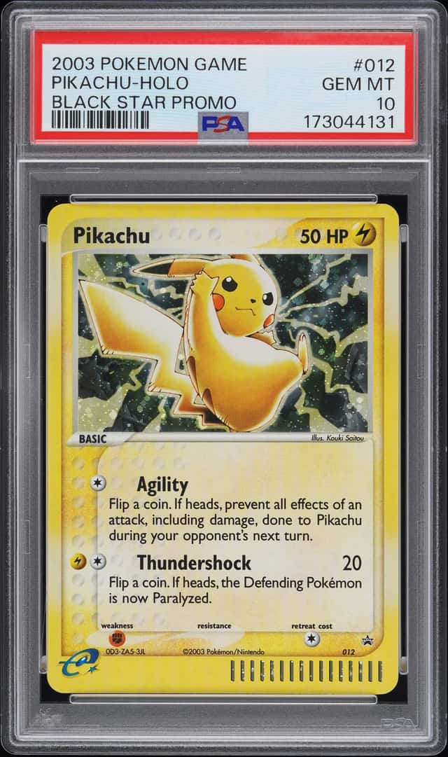 Pokemon 2003 Pikachu 012 Holo Black Star Promo New Cert GEM MINT PSA 10