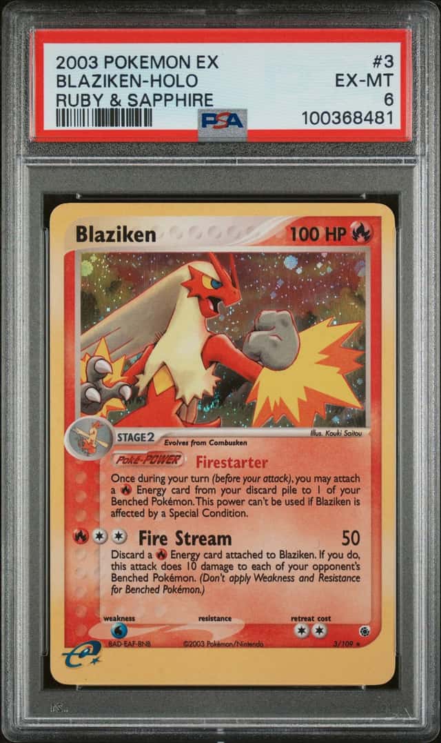 2003 Pokemon EX Ruby & Sapphire #3 Blaziken Holo PSA 6 EX-MT