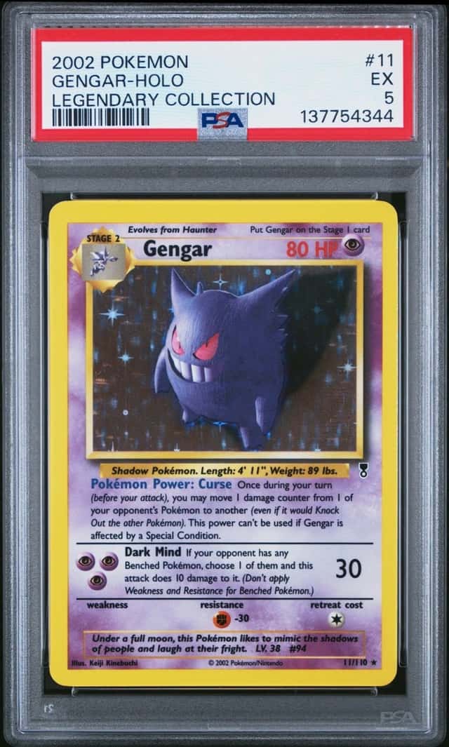 2002 POKEMON LEGENDARY COLLECTION #11 GENGAR-HOLO PSA 5