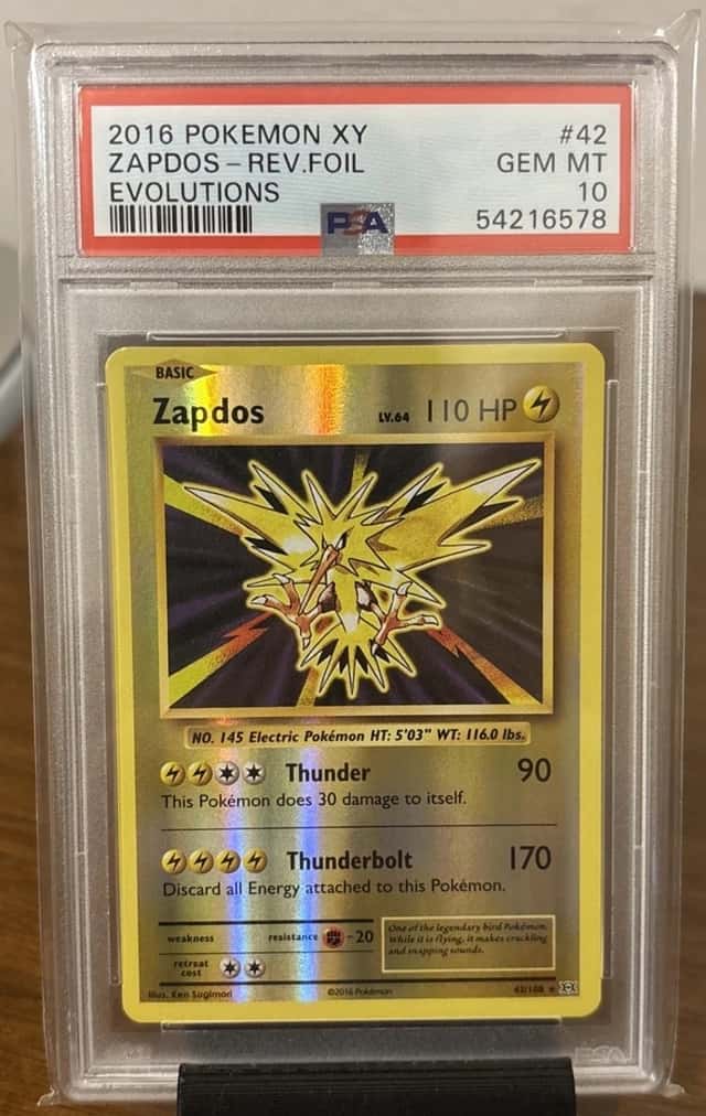 2016 Pokémon XY Evolutions Zapdos Reverse Holo PSA 10!