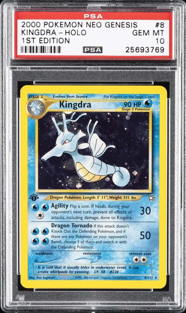 2000 POKEMON NEO GENESIS 1ST EDITION #8 KINGDRA-HOLO PSA 10