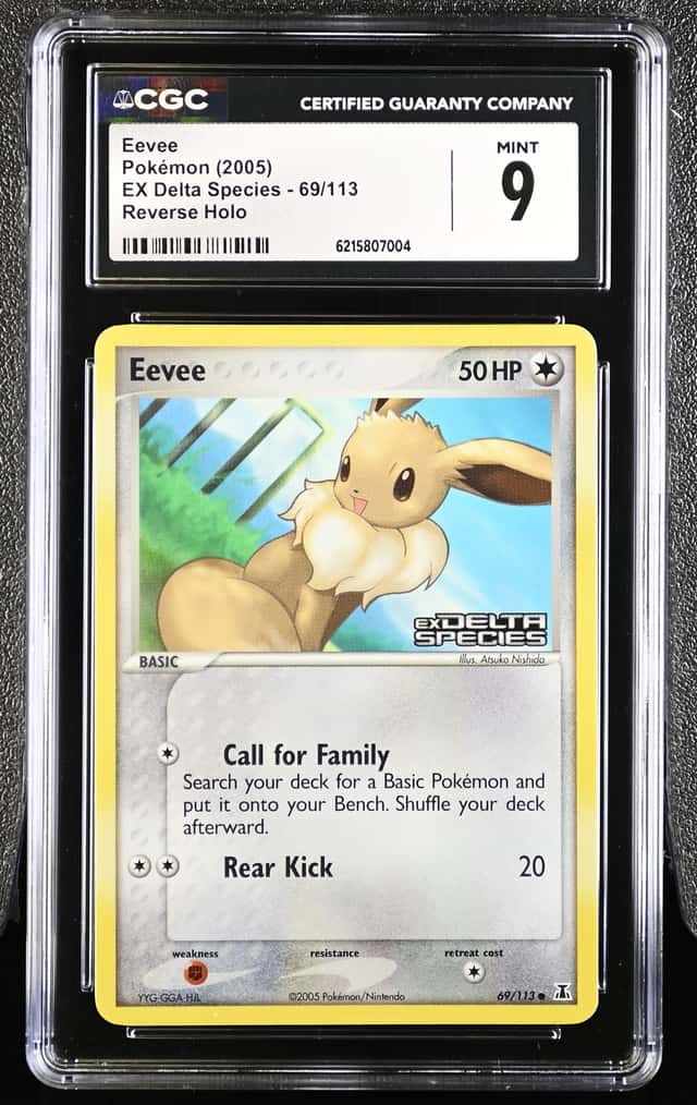 2005 Pokemon Ex Delta Species #69/113 Eevee Reverse Holo Foil CGC 9 MINT
