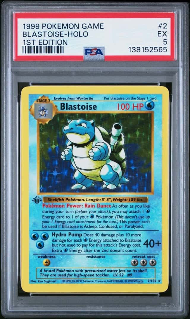 1999 POKEMON BASE SET 1ST EDITION #2 BLASTOISE-HOLO PSA 5