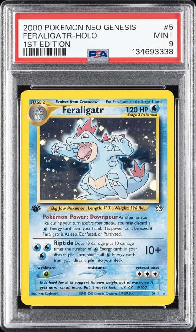 2000 POKEMON NEO GENESIS 1ST EDITION #5 FERALIGATR-HOLO PSA 9