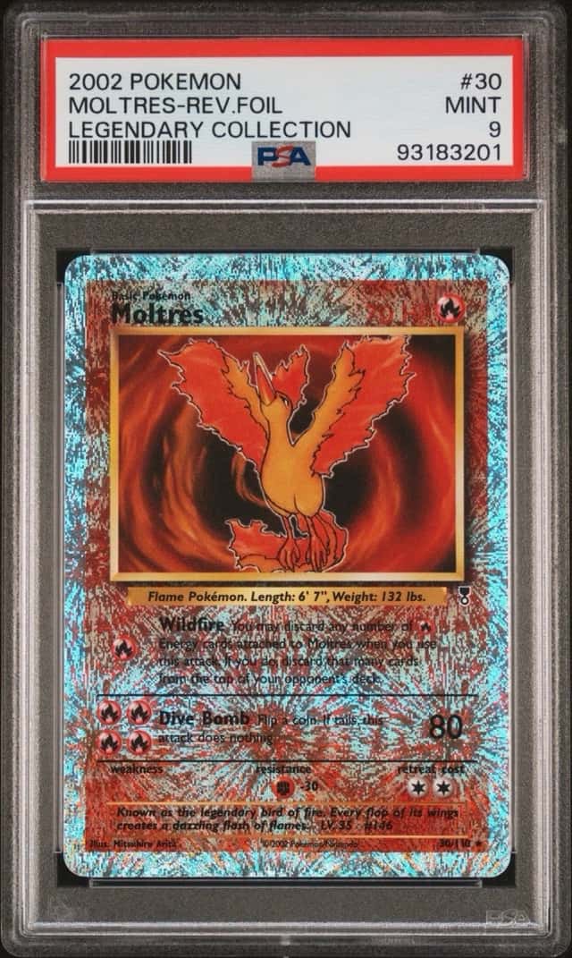 Pokemon Moltres Reverse Holo Legendary Coll. 30 PSA 9 Mint