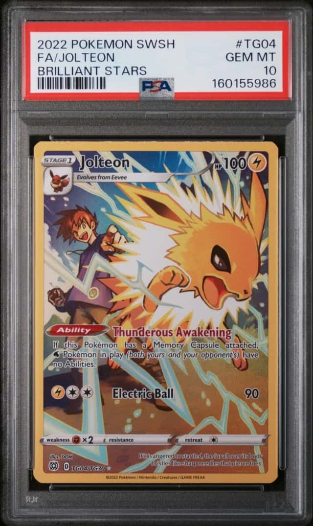 2022 POKEMON SWORD & SHIELD BRILLIANT STARS #TG04 FULL ART/JOLTEON PSA 10