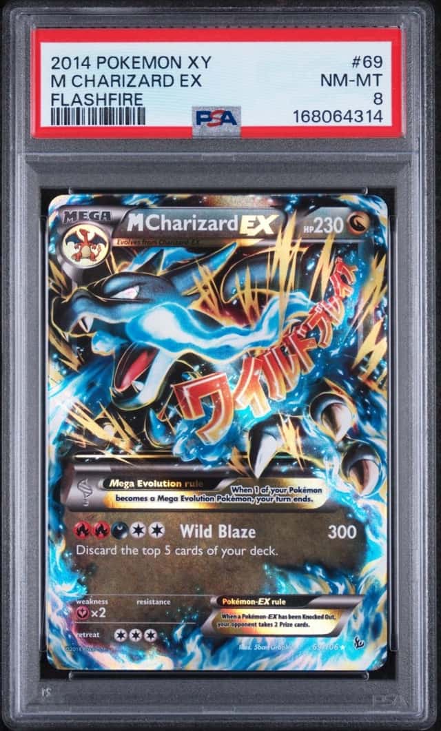 2014 POKEMON XY FLASHFIRE #69 M CHARIZARD EX PSA 8