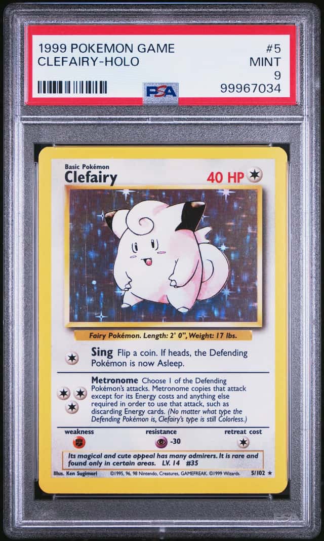 Pokemon Clefairy Holo Base Set Unlimited 5/102 PSA 9 Mint