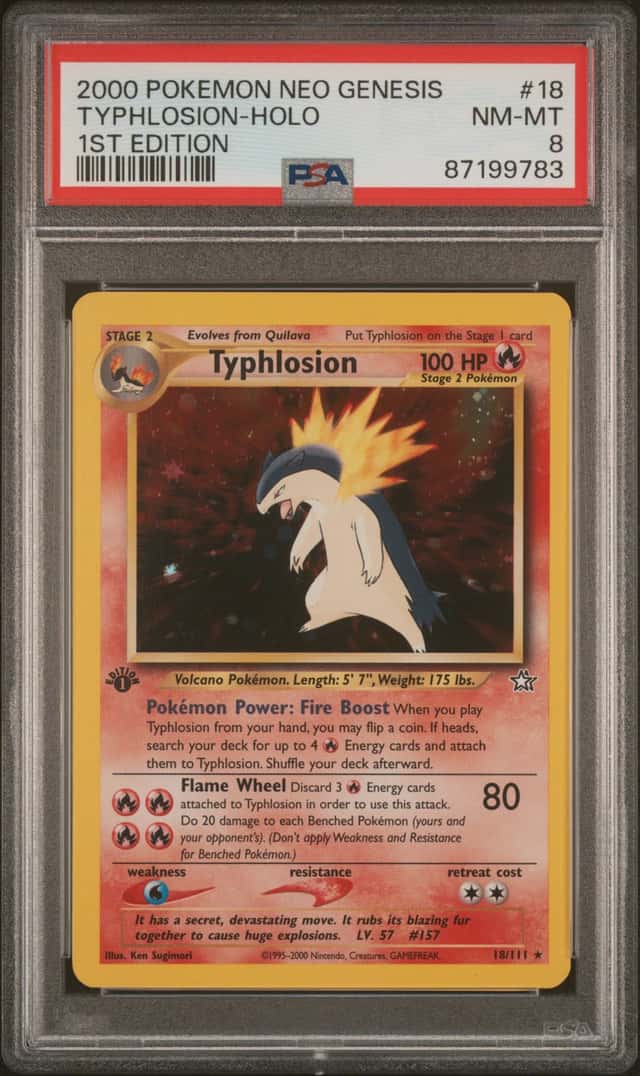 Pokemon Typhlosion Holo Neo Genesis 1st Edition 18/111 PSA 8